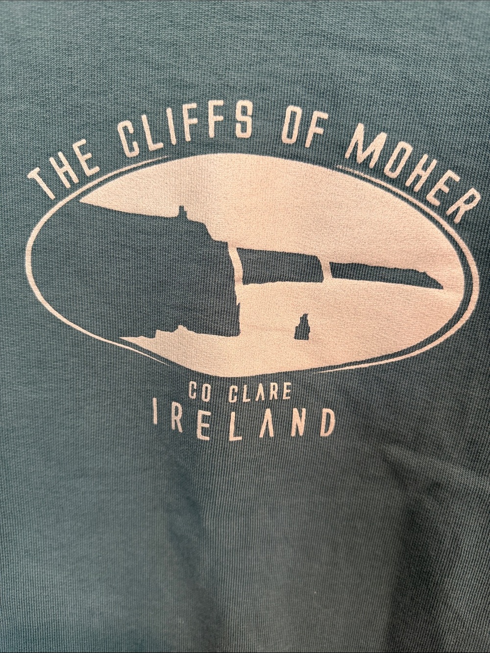 Cliffs of Moher Ireland Graphic Crewneck Sweatshirt - Teal Green - Picture 2 of 5